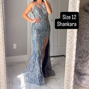 Shankara Blue Sequin Gown